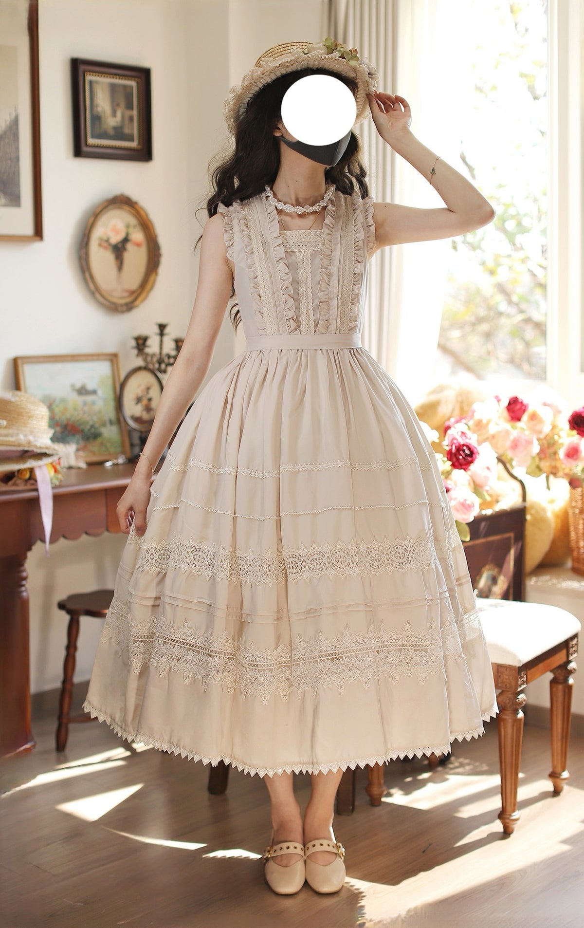 Spring Whisper Lolita Solid Color Elegant French JSK Dress