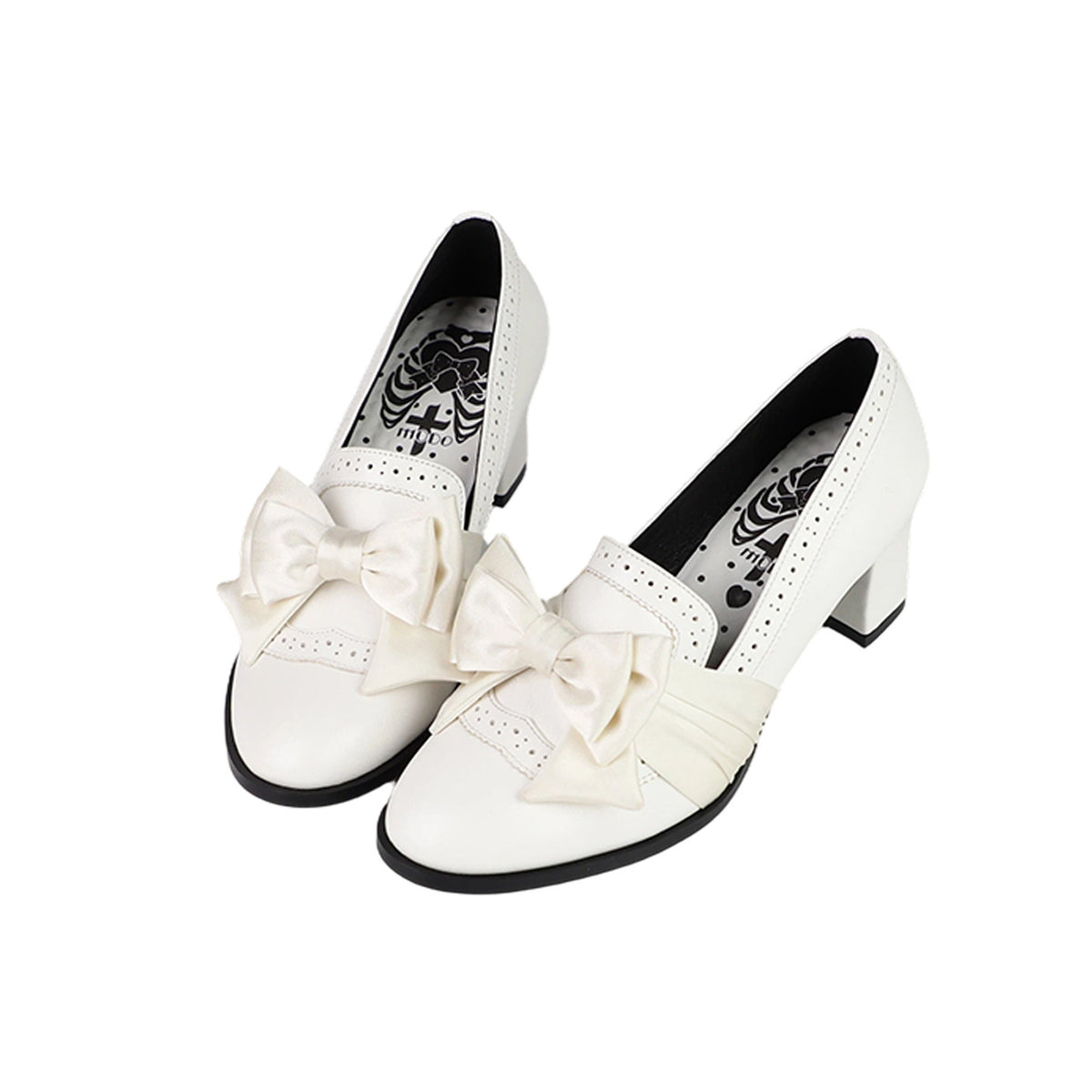 Old Notes Lolita Retro Brogue Carved Mid-Heel Shoes