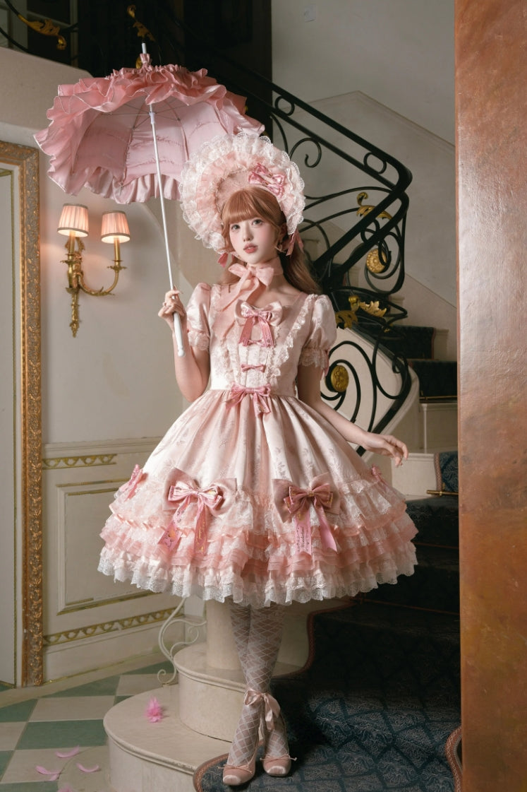 Satin Rose Sweet Lolita OP JSK Dress