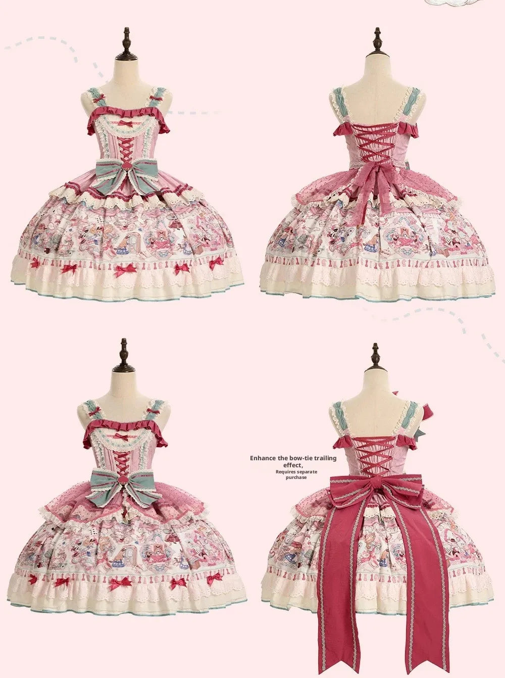Cat Alice Fantasy Dreamland Lolita JSK Sweet Kawaii Wonderland Print