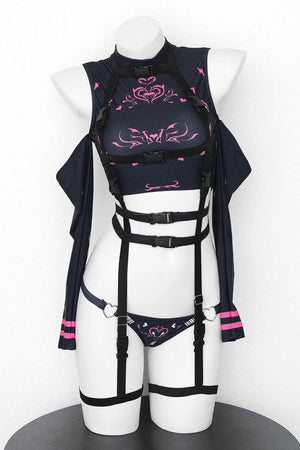 Dark Cyberpunk Mecha Succubus Agent Bodysuit - LolitaEraMDark Cyberpunk Mecha Succubus Agent Bodysuit