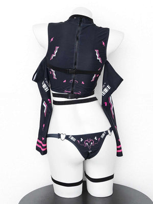 Dark Cyberpunk Mecha Succubus Agent Bodysuit - LolitaEraMDark Cyberpunk Mecha Succubus Agent Bodysuit