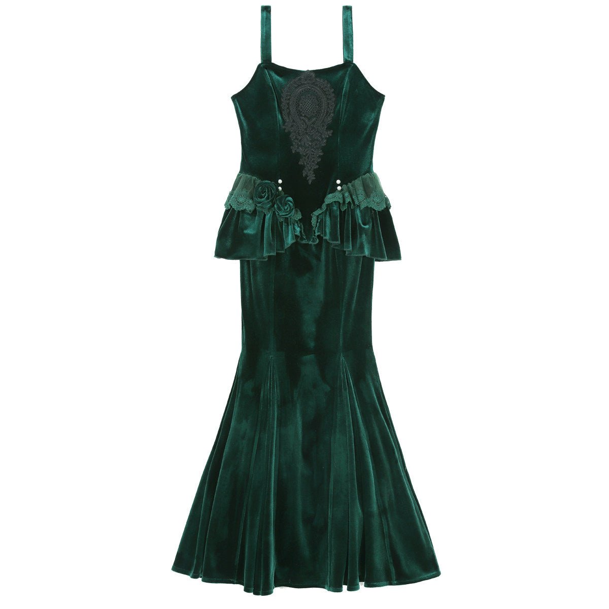 Dark Forest Green Fishtail Elegant Mature Gown Dress - LolitaEraMermaid SkirtSDark Forest Green Fishtail Elegant Mature Gown Dress