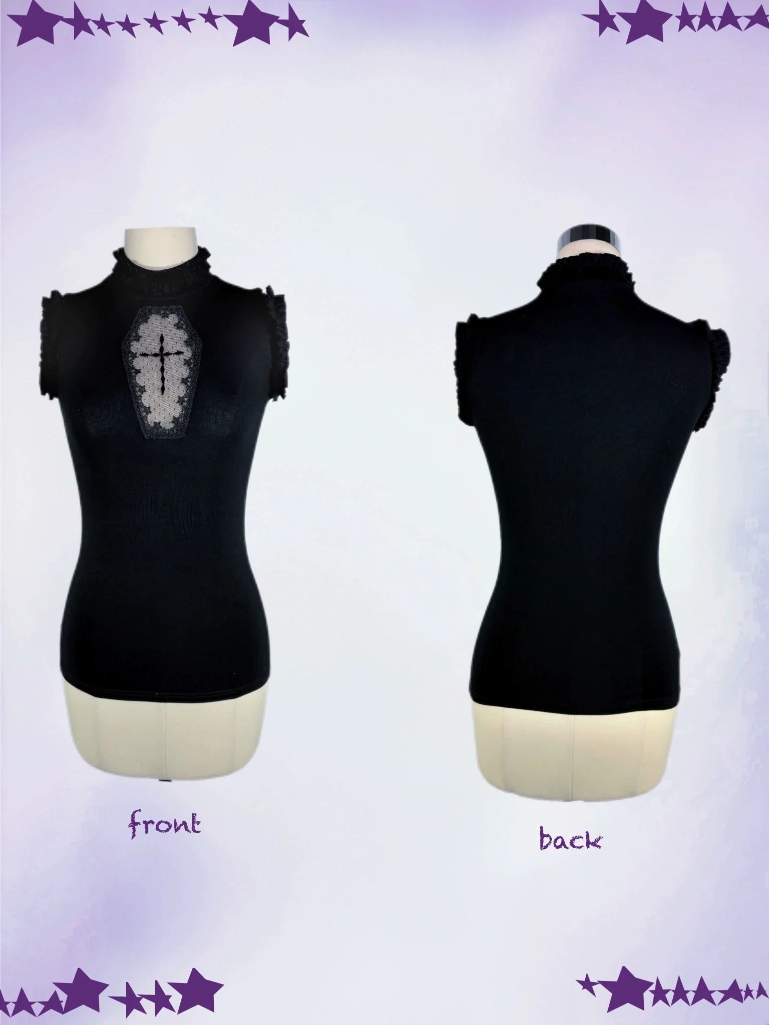 Dark Gothic Cross Top & Tiered Skirt Set - LolitaEraTopDark Gothic Cross Top & Tiered Skirt Set