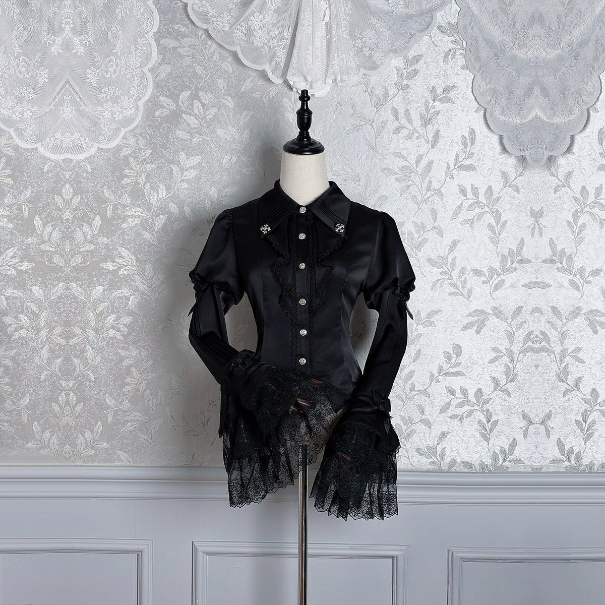 Dark Mist Banquet Gothic Suspender Dress & Blouse Set - LolitaEra