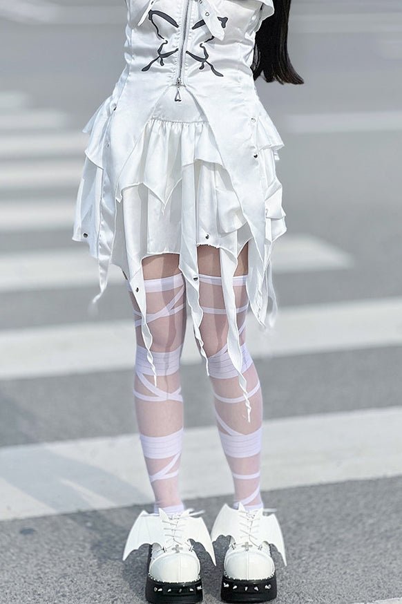 Dark Night Earl Punk Dark Platform Shoes LE5113 - LolitaEraWhite34Dark Night Earl Punk Dark Platform Shoes LE5113