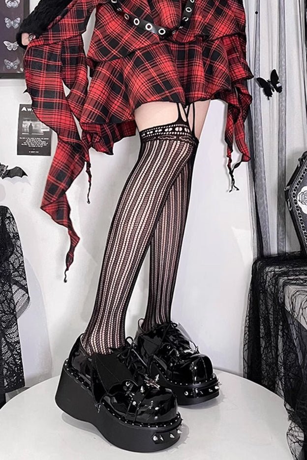Dark Night Earl Punk Dark Platform Shoes LE5113 - LolitaEraBlack Set34Dark Night Earl Punk Dark Platform Shoes LE5113