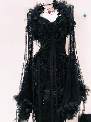 Dark Poem Gothic Lace Dress - LolitaEraBlack DressSDark Poem Gothic Lace Dress