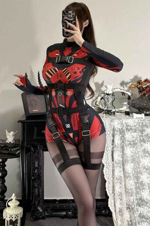 Dark Subculture Mechanical Mage Mecha Bodysuit - LolitaEraBlackOne sizeDark Subculture Mechanical Mage Mecha Bodysuit