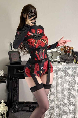 Dark Subculture Mechanical Mage Mecha Bodysuit - LolitaEraBlackOne sizeDark Subculture Mechanical Mage Mecha Bodysuit
