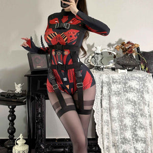 Dark Subculture Mechanical Mage Mecha Bodysuit - LolitaEraBlackOne sizeDark Subculture Mechanical Mage Mecha Bodysuit