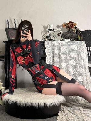 Dark Subculture Mechanical Mage Mecha Bodysuit - LolitaEraBlackOne sizeDark Subculture Mechanical Mage Mecha Bodysuit