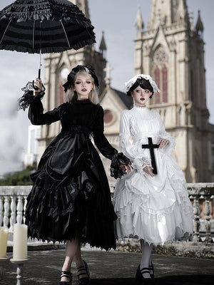 Dawn Chime & Dusk Ballad Gothic Doll - Silhouette Twin OP - LolitaEraWhite SetSDawn Chime & Dusk Ballad Gothic Doll - Silhouette Twin OP