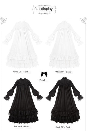 Dawn Chime & Dusk Ballad Gothic Doll - Silhouette Twin OP - LolitaEraBlack SetSDawn Chime & Dusk Ballad Gothic Doll - Silhouette Twin OP