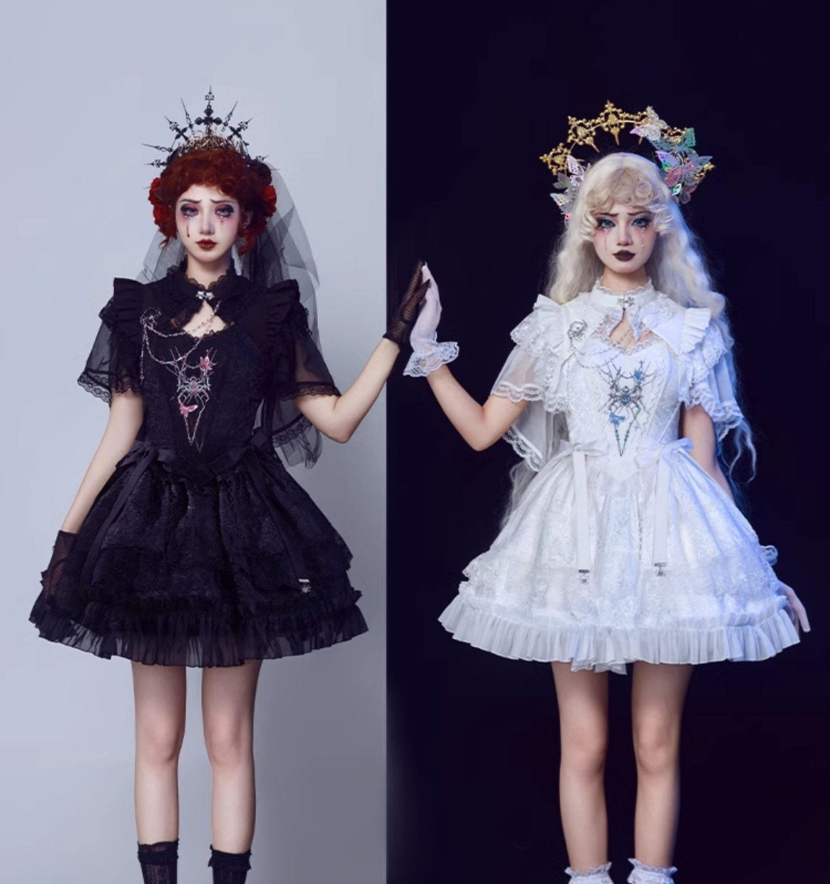 Dawn & Dusk Gothic Mini Skirt Set - LolitaEraBlack SetSDawn & Dusk Gothic Mini Skirt Set