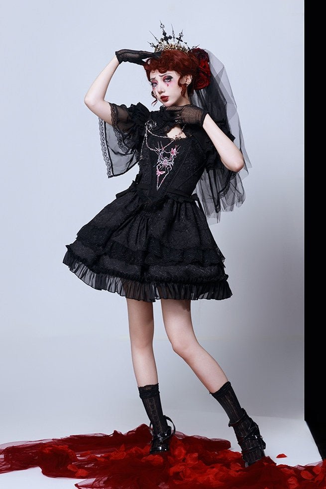 Dawn & Dusk Gothic Mini Skirt Set - LolitaEraBlack SetSDawn & Dusk Gothic Mini Skirt Set
