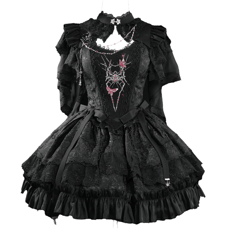 Dawn & Dusk Gothic Mini Skirt Set - LolitaEraBlack SetSDawn & Dusk Gothic Mini Skirt Set