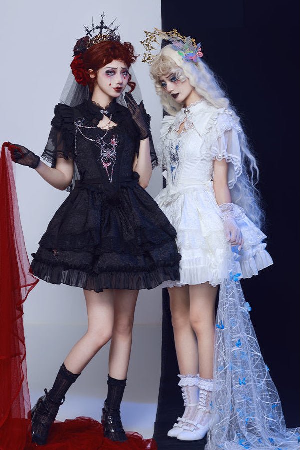 Dawn & Dusk Gothic Mini Skirt Set - LolitaEraBlack SetSDawn & Dusk Gothic Mini Skirt Set