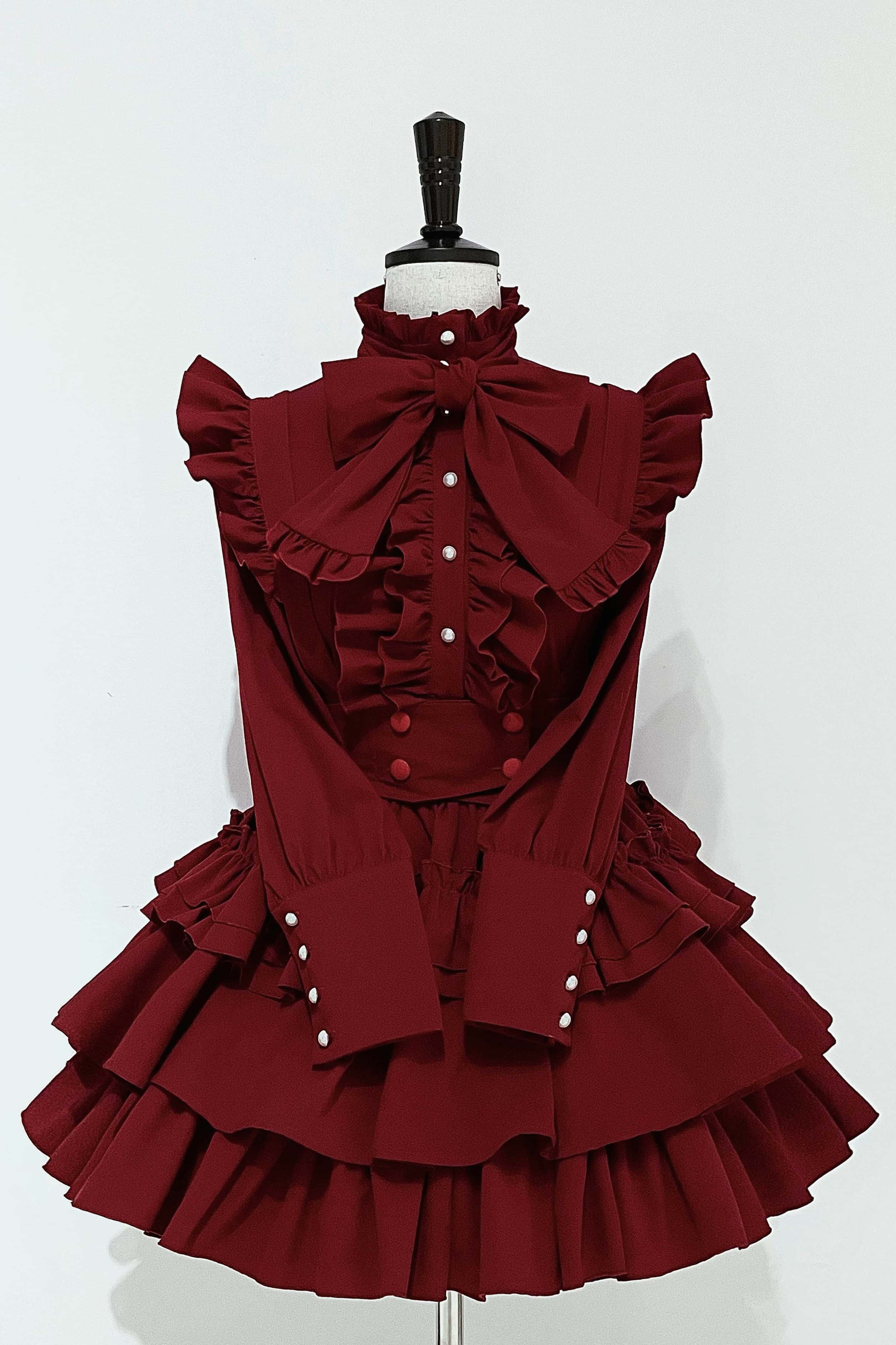Doll Gift Box Gothic Lolita Red Shirt & Skirt Set