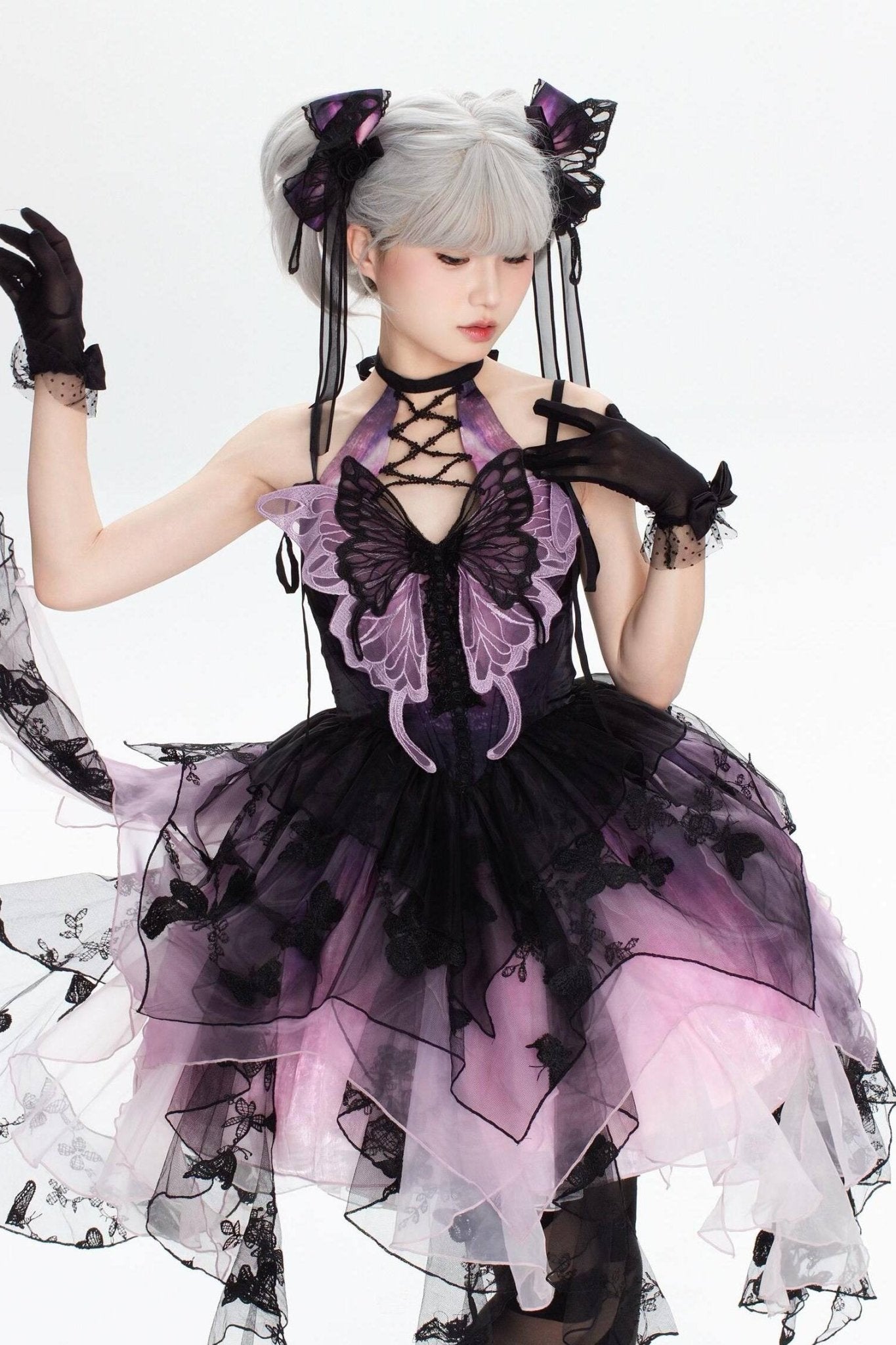 Dead - Leaf Butterfly Gothic Lolita JSK Dress - LolitaEraPurple JSKSDead - Leaf Butterfly Gothic Lolita JSK Dress