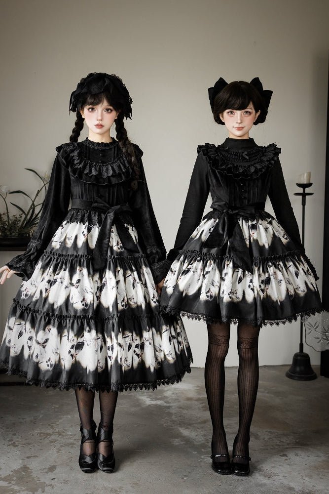 Dead Leaf Butterfly Pattern Lolita OP JSK - LolitaEraJSK SetSDead Leaf Butterfly Pattern Lolita OP JSK