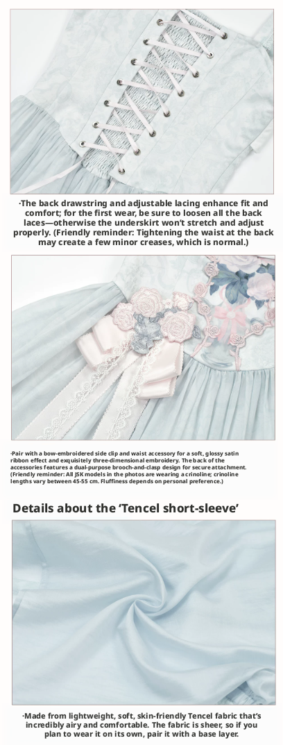 Morning Dew Rose Blue Green Hanfu Lolita JSK Dress Set