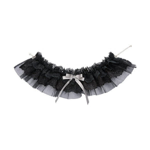 Deer Comes With Dreams Silver Black Lace Lolita JSK - LolitaEraNeck AccessoryXSDeer Comes With Dreams Silver Black Lace Lolita JSK