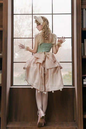Deer Leaping Through Dreams Lolita Lace Train JSK - LolitaEraSetXSDeer Leaping Through Dreams Lolita Lace Train JSK