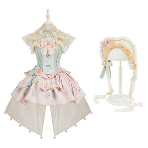 Deer Leaping Through Dreams Lolita Lace Train JSK - LolitaEraSetXSDeer Leaping Through Dreams Lolita Lace Train JSK