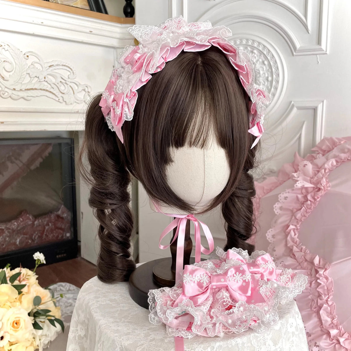 Deer Strawberry Garden Old-School Strawberry Print Lolita JSK Accessories - LolitaEra