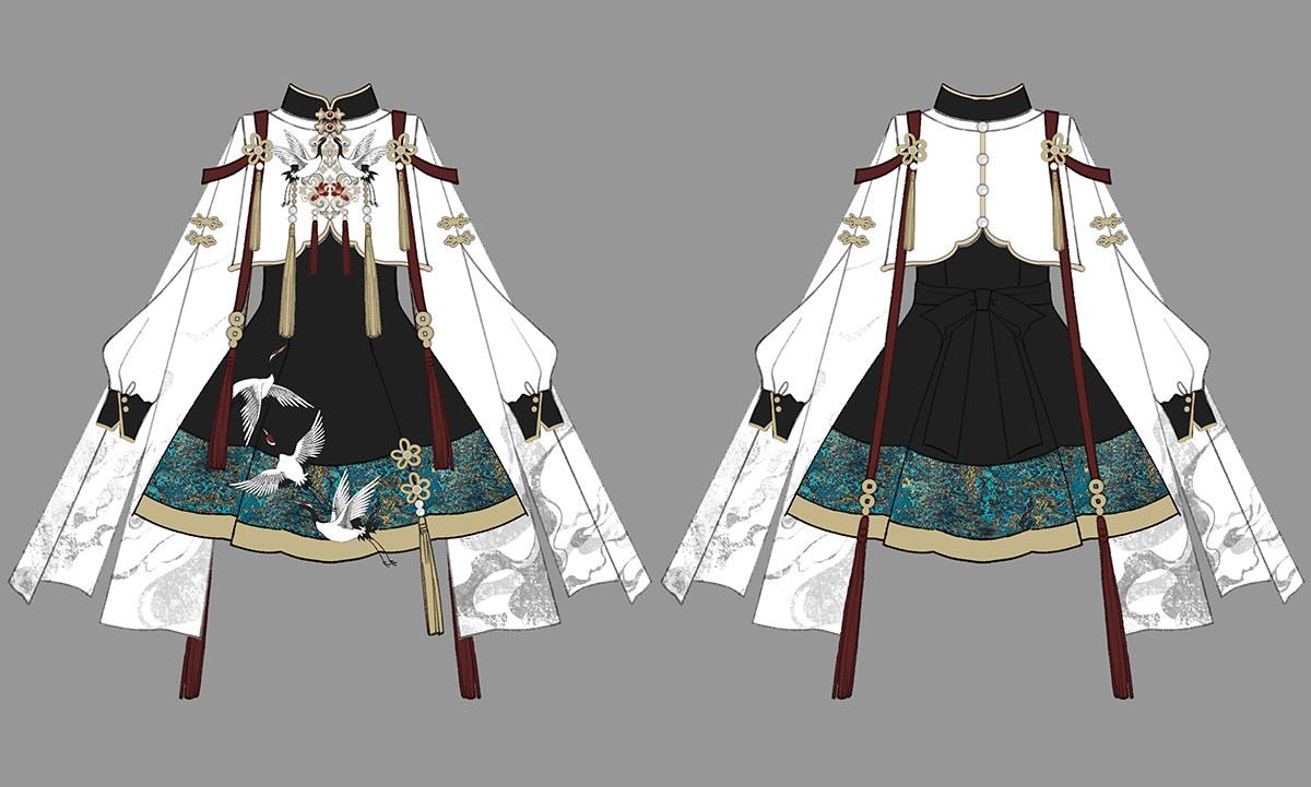 Demon Hunter Chinese Style Lolita Dress Set - LolitaEraWhite CapeSDemon Hunter Chinese Style Lolita Dress Set