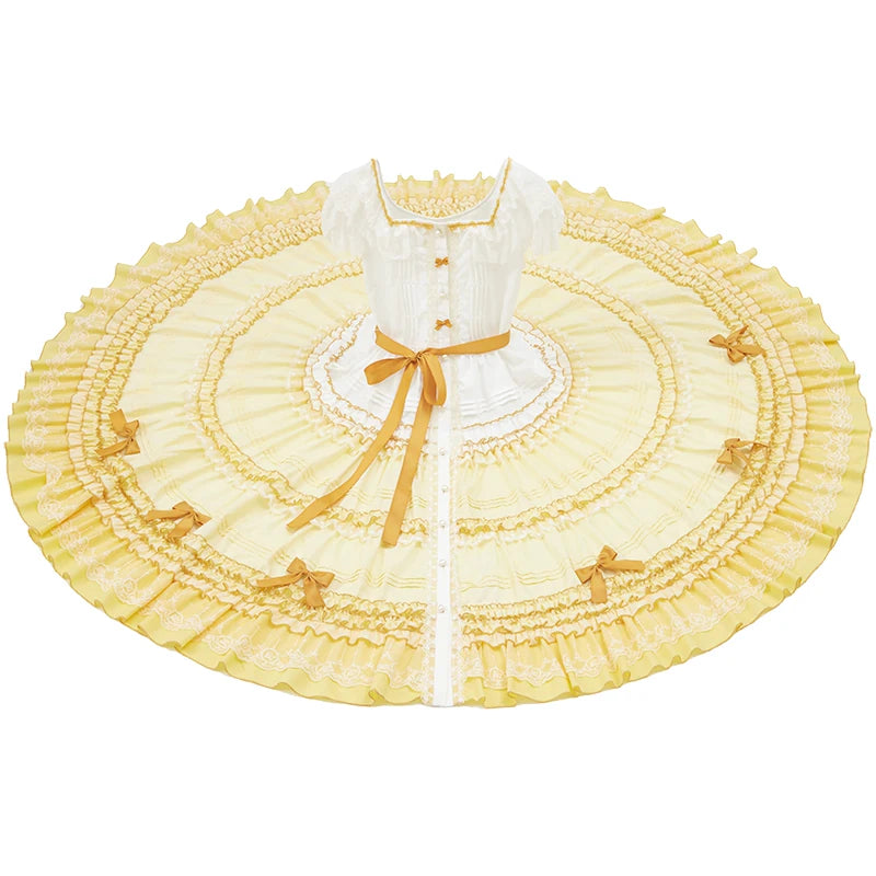 Deposit: Tasha's Garden Jsk Gradient Cream Cake Flutter Sleeve Open Front Cla Heavy Craft Forest Style Retro