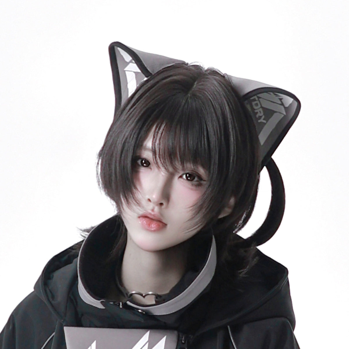 Dystopian Techwear Two-Piece Fleece-Lined Jacket and Shorts Set - LolitaEra