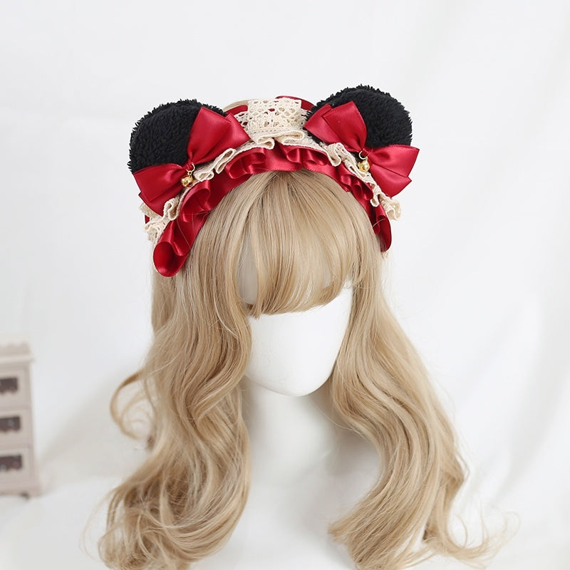 Lolita Sweet Bear Ear Bow Hair Accessory KC