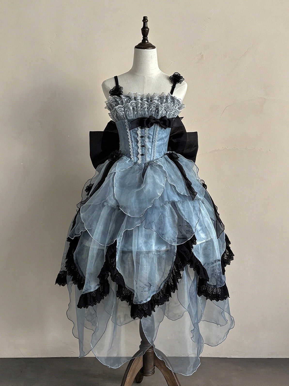 Silver Feather Lolita Cla Monet Organza Boned JSK Dress