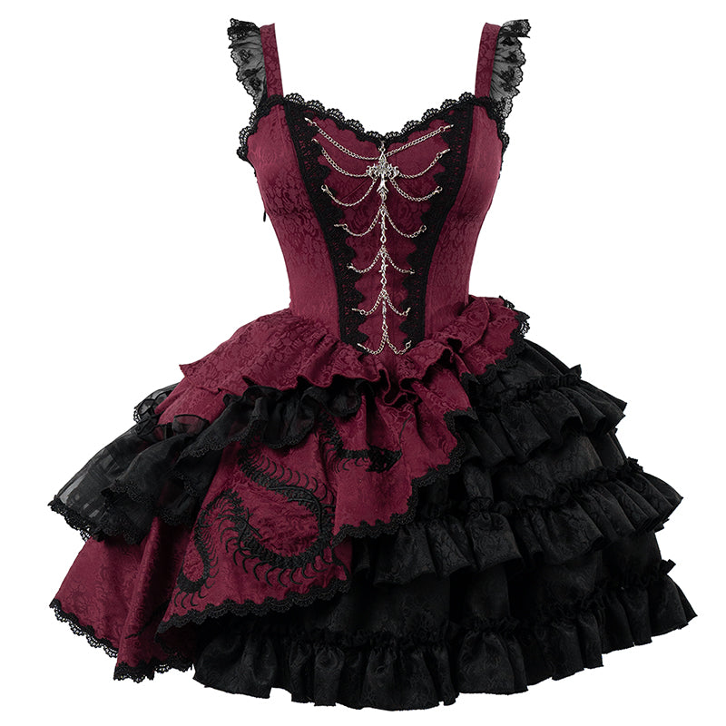 Lolita Dark Gothic Neo-Chinese JSK Dress LG1053