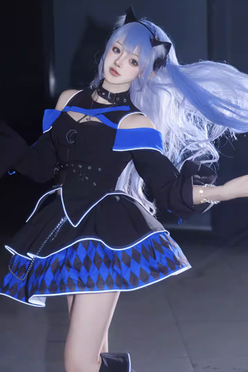 Moon Hidden Magical Girl Blue Battle Costume
