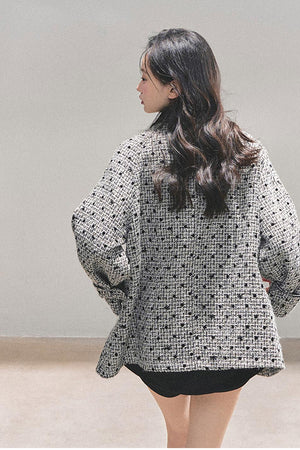 Elegant Socialite Lace Trimmed Plaid Jacket - LolitaEraCoatSElegant Socialite Lace Trimmed Plaid Jacket