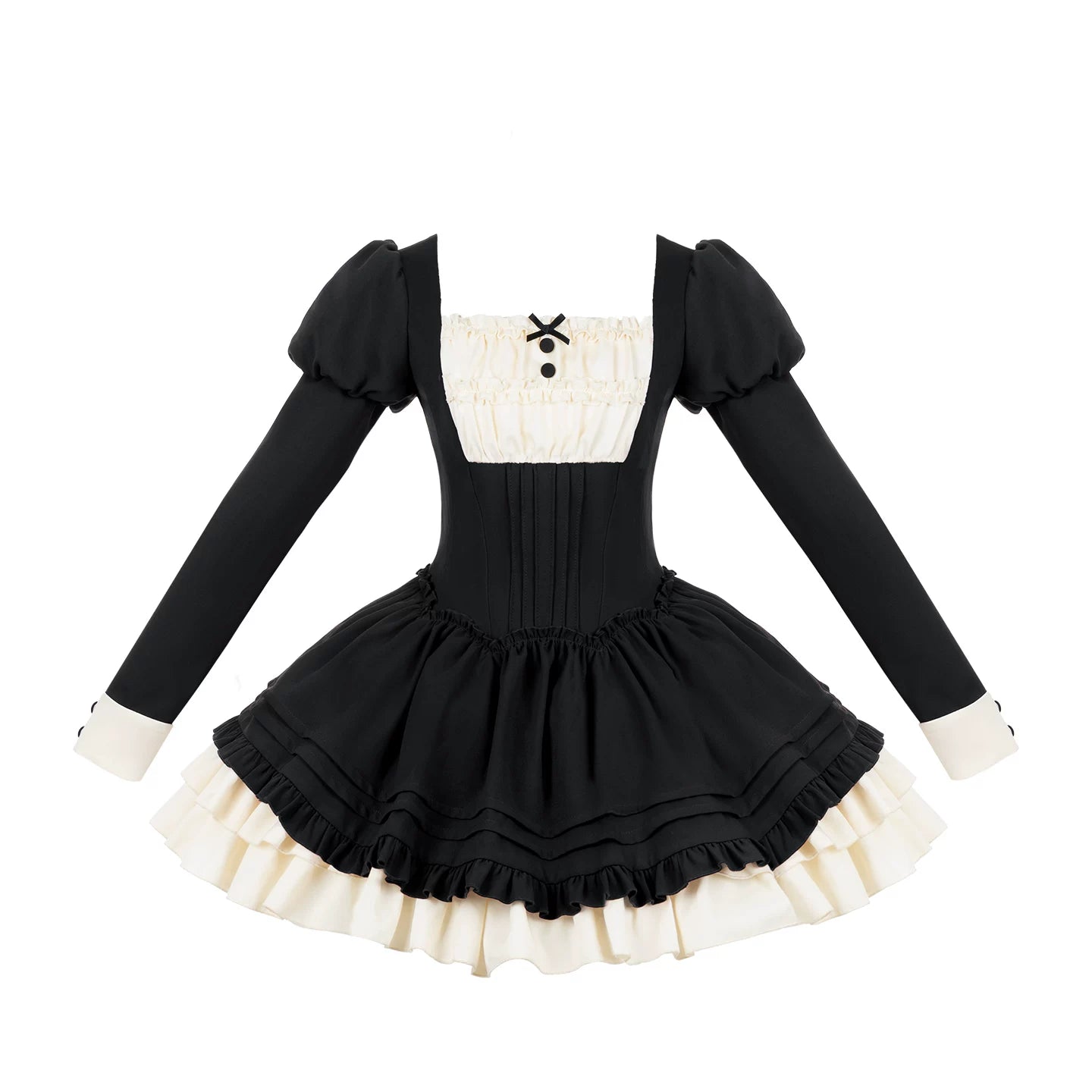 Letters and Poems · Leah | WP Original Sub-brand Elegant Vintage Square Neck Ruffle OP Leg Ring Choker Autumn Lolita