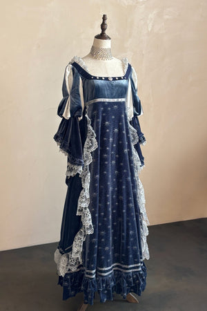 Ephemeral Gleams Empire Waist Lolita Dress 1239 - LolitaEraBlue SetXSEphemeral Gleams Empire Waist Lolita Dress 1239