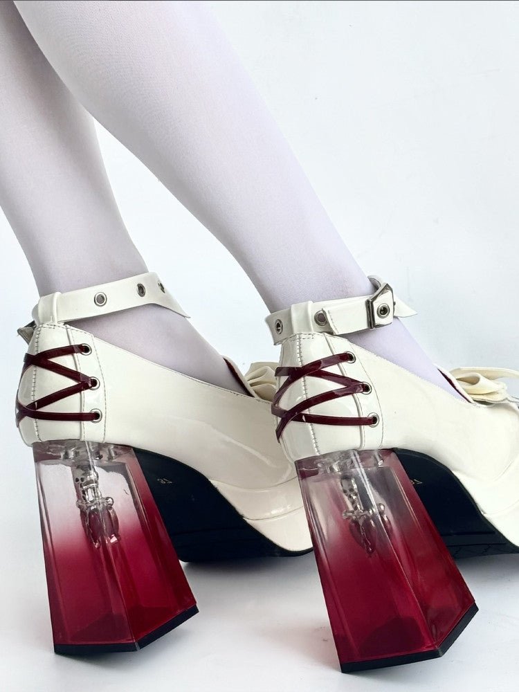 Evernight Rose Gothic Round - Toe Heels LE5112 - LolitaEraBlack Set35Evernight Rose Gothic Round - Toe Heels LE5112