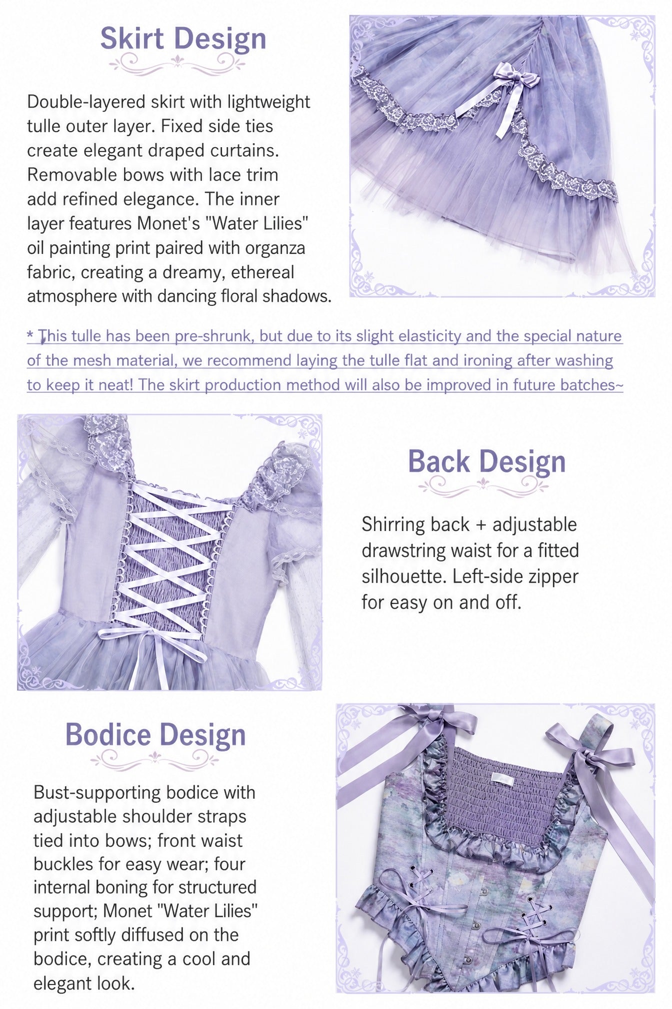 Lolita Classic Purple Violet Boned OP Dress