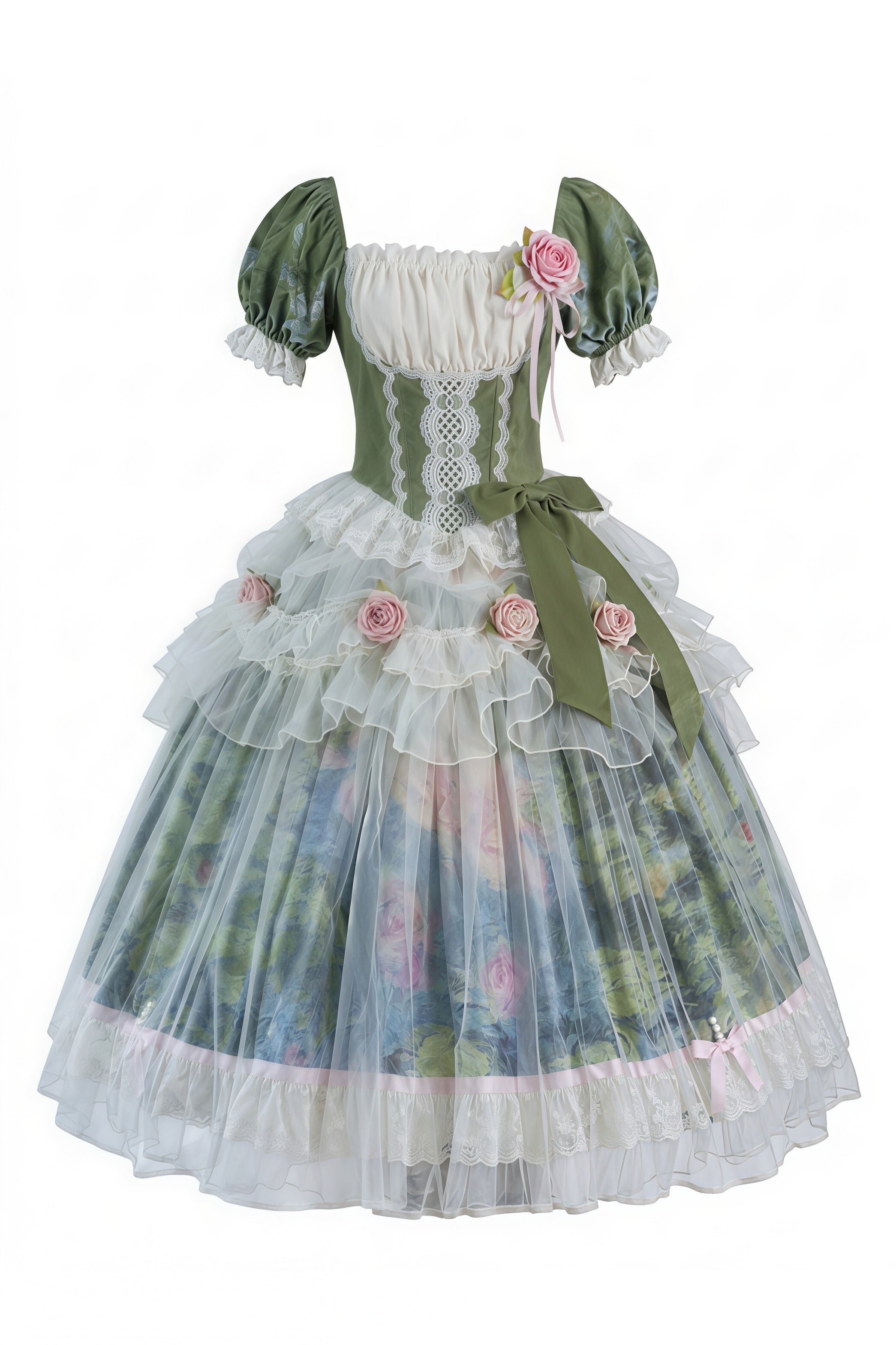 Monet's Garden Oil Painting Classic Lolita OP Dress Set