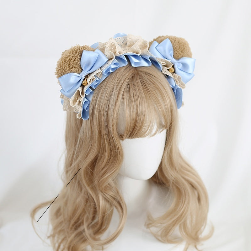 Lolita Sweet Bear Ear Bow Hair Accessory KC (20 Colors) LE6020
