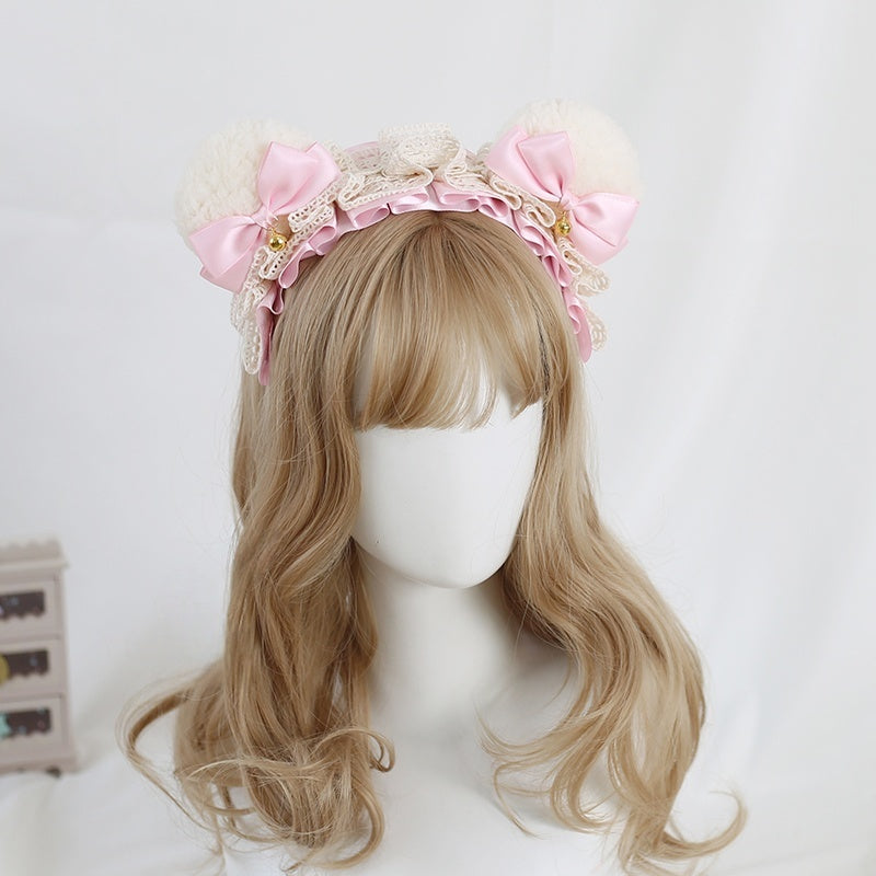 Lolita Sweet Bear Ear Bow Hair Accessory KC (20 Colors) LE6020