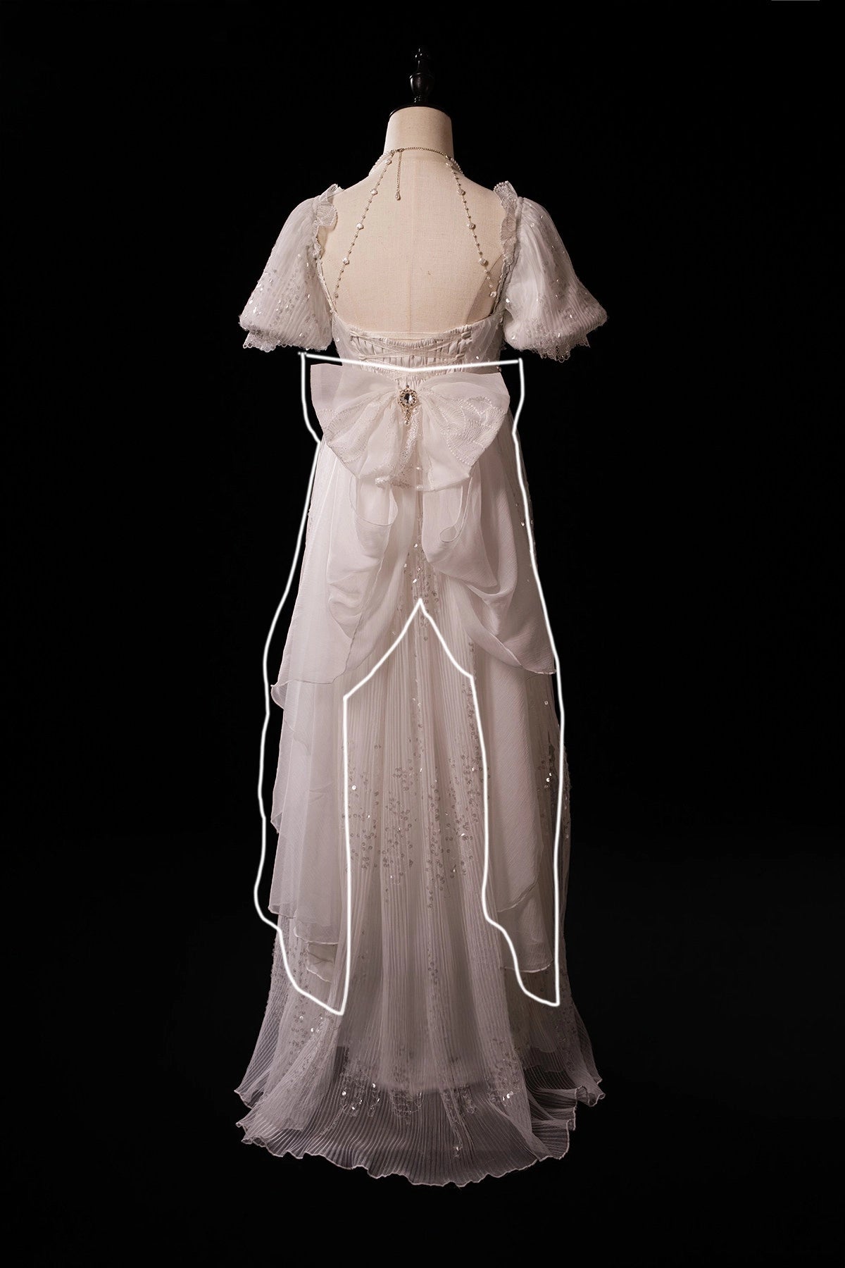 Bright Moonlight Lolita Empire Style Satin Long OP Dress