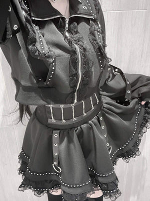 False Judgment Kawaii Japanese Tracksuit Set Dress - LolitaEraBlack SetSFalse Judgment Kawaii Japanese Tracksuit Set Dress