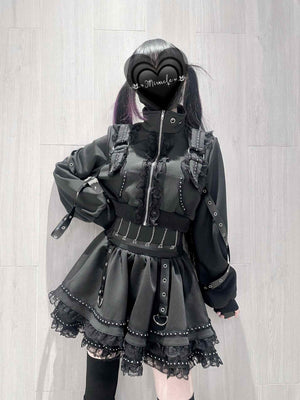 False Judgment Kawaii Japanese Tracksuit Set Dress - LolitaEraBlack SetSFalse Judgment Kawaii Japanese Tracksuit Set Dress