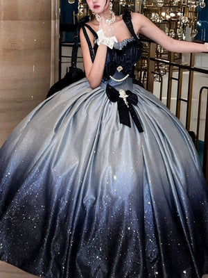 Fantasy Sea & Starry Galaxy Long Party Dress - LolitaEraBlue DressSFantasy Sea & Starry Galaxy Long Party Dress