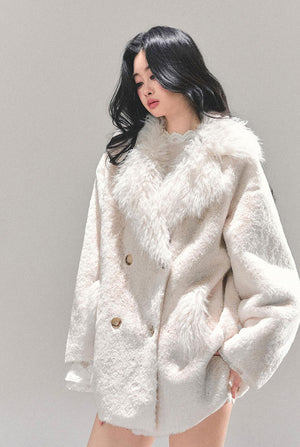 Faux Fur Shearling Warm Plush Overcoat LE1179 - LolitaEraWhiteSFaux Fur Shearling Warm Plush Overcoat LE1179